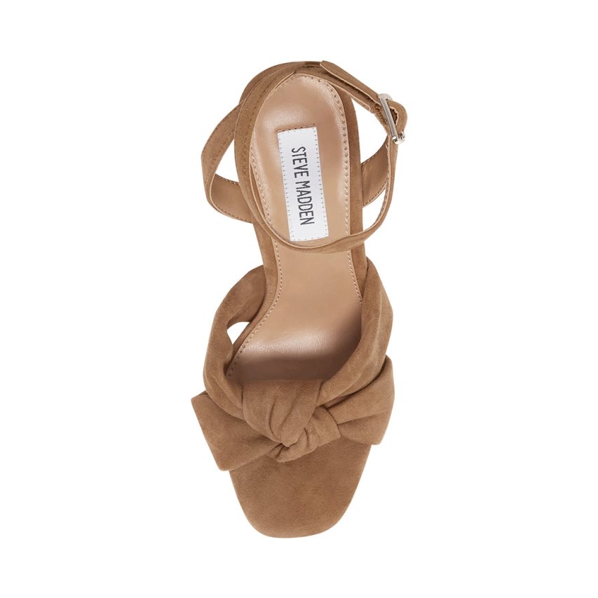 Sandalias Tacones Steve Madden Lala Gamuza Mujer Marrones | ES KO93S1